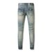 Jeans aderenti da uomo con toppe forate alla moda Hiphop_voghion.com