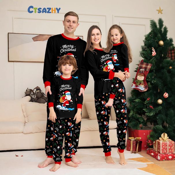 Christmas Parent Child Outfits, Christmas Pyjamas, Family Portrait Clothing, Elderly Backpacks, Ski Prints, Home Clothes_voghion.com