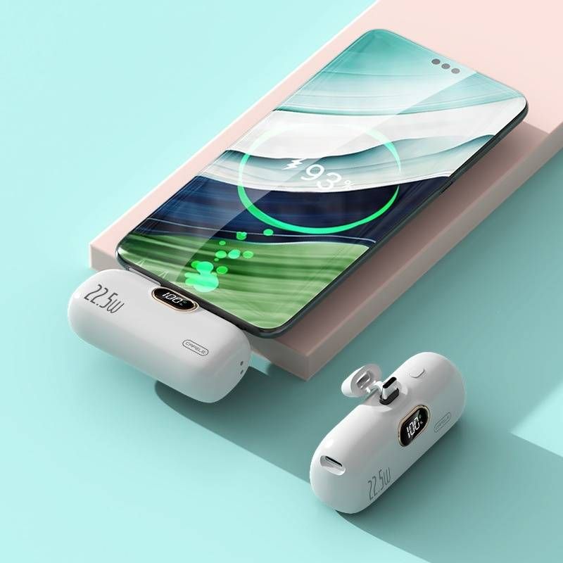 Mini Capsule Power Bank - Ultra-Portable, Built-in Plug, Emergency Charger For Phones_voghion.com