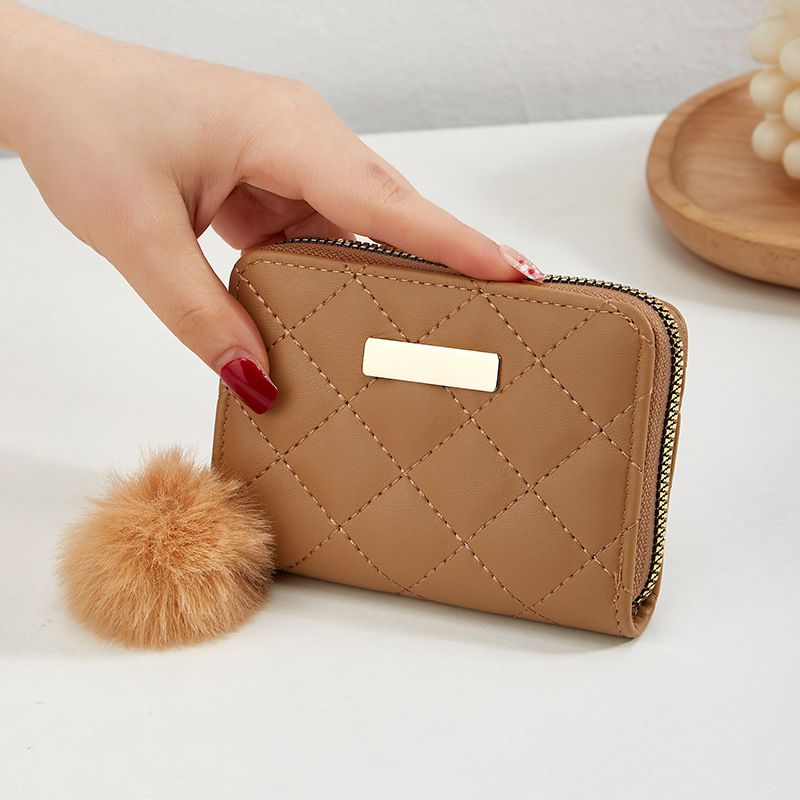 Sac à main Portefeuille Pochette Mini porte-monnaie Simple Mode Porte-monnaie Sac à cartes en diamant Sac en peluche_voghion.com