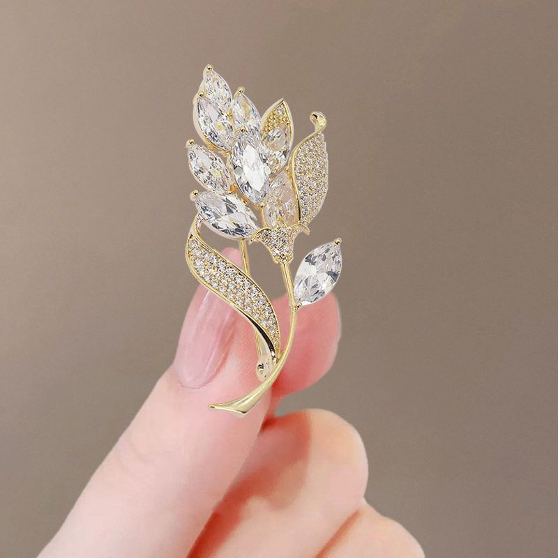 Tulip Ladies Brooch Femininity Luxury Pin Suit Sweater Retro Exquisite Corsage Women's Clothes Decoration_voghion.com