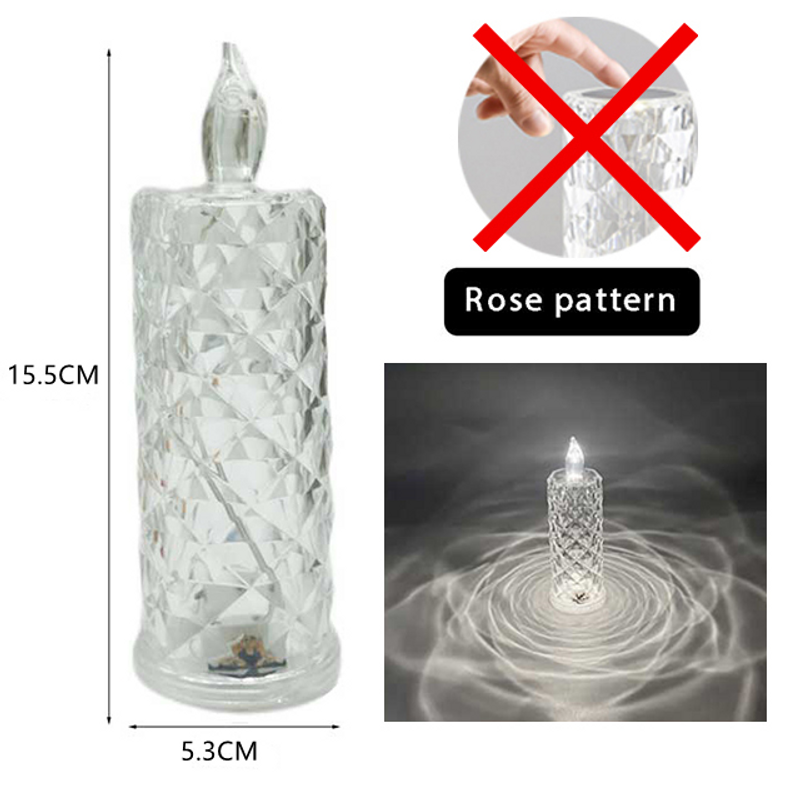 LED 16 Colors Crystal Table Lamp Rose Light Romantic Diamond Atmosphere Light Touch Adjustable Night Light For Bedroom Decorate_voghion.com