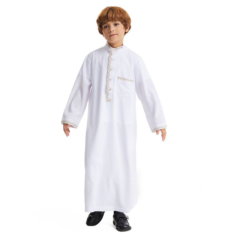 Muslimische Jungen Robe Kleid Saudi Djellaba Pocket Arabia Abaya Kaftan Jubba Thobe Islam Eid Ramadan Marokko Kaftan Abayas_voghion.com