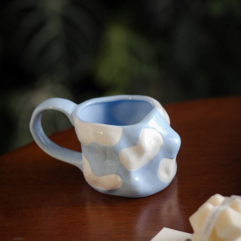 Caneca de cerâmica pintada à mão com esmalte colorido, grande capacidade, copo de água, copo de leite criativo, xícara de café, casa_voghion.com