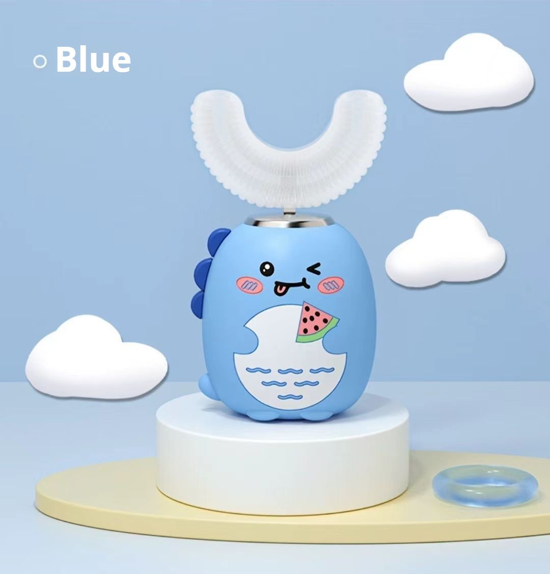 Cartoon Little Dinosaur U Shaped Children's Electric Toothbrush 3 6 12 Years Old With Toothpaste Rechargeable Waterproof Sonic Baby Toothbrush_voghion.com