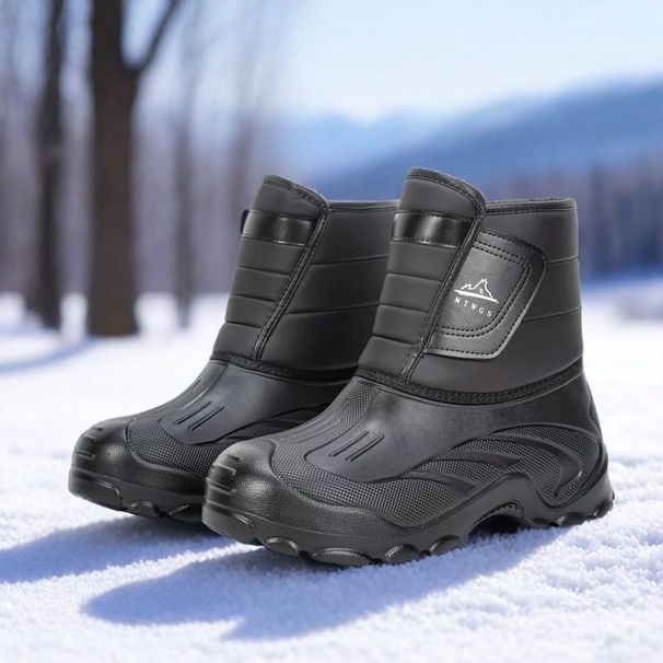 Schneestiefel 2025, Herren-Fleece-Angelschuhe mit Anti-Rutsch-Funktion, wasserdichte Stiefel, Autowaschgeeignet, lässiger Winterstil_voghion.com