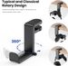 Rotating Headphone Stand - PC Gaming Headset Holder, Adjustable Clamp-on Under Desk Hanger With 360 Degree Swivel & Cable Clip Organizer - Black_voghion.com
