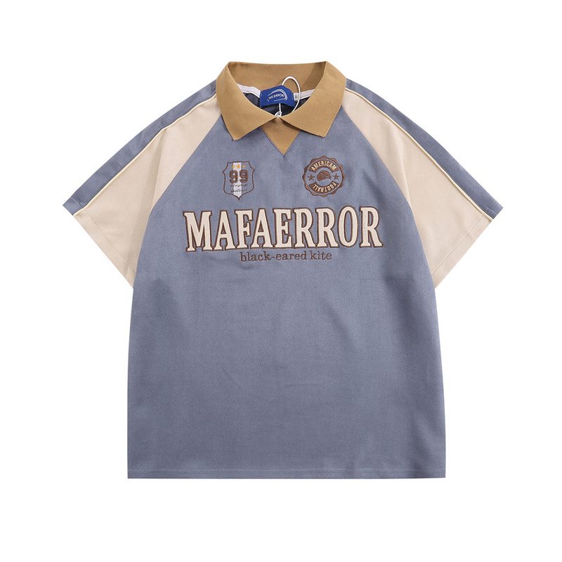Poloshirt für Herren Patchwork-Kurzarm-T-Shirt für Herren_voghion.com