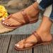 Summer Women's Wide Width Flat Sandals - Gladiator Beach Shoes With Breathable Design_voghion.com