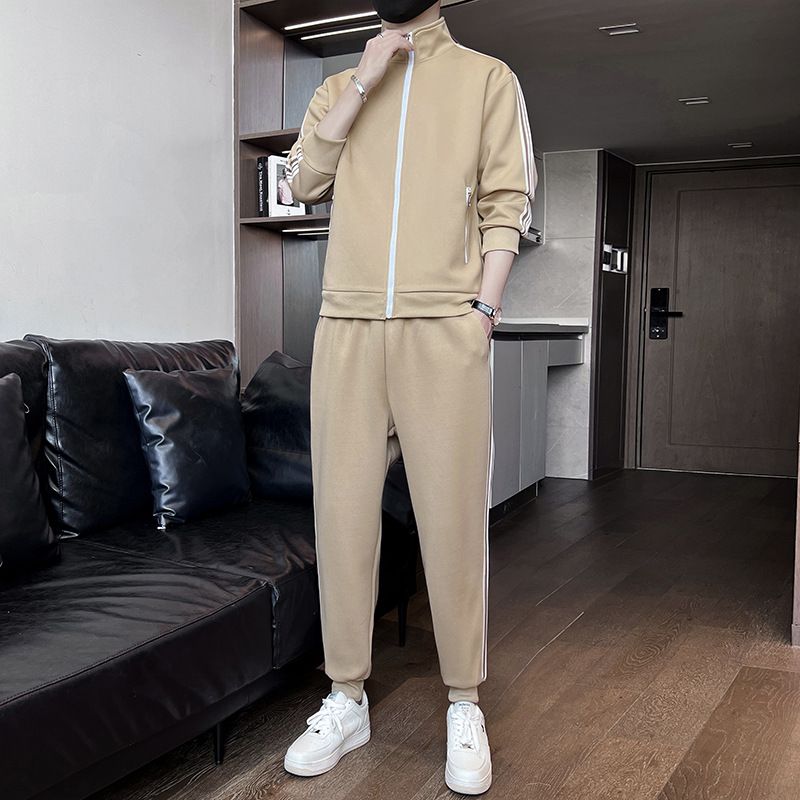 Erkek Giyim Günlük takım elbise erkek ilkbahar ve sonbahar yeni spor giyim takım elbise erkek bir set erkek giyim tam set erkek hırka ceket_voghion.com