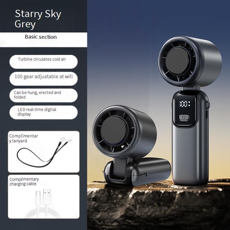 Ventilatore portatile per il raffreddamento a semiconduttore - Ventilatore per il ghiaccio pieghevole e indossabile al collo ad alta velocità (ricaricabile tramite USB, ultra silenzioso, portatile per ufficio e all'aperto)_voghion.com