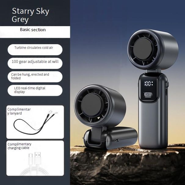 Ventilatore portatile per il raffreddamento a semiconduttore - Ventilatore per il ghiaccio pieghevole e indossabile al collo ad alta velocità (ricaricabile tramite USB, ultra silenzioso, portatile per ufficio e all'aperto)_voghion.com