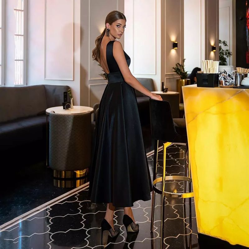 Women's hot selling deep V sexy high waist slim casual backless evening dress direct supply _voghion.com