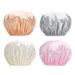 Women's Waterproof Shower Cap - Reusable Double-Layer Hair Protection (Elastic & Adjustable Universal Fit For Bathing Swimming & Spa)_voghion.com