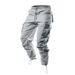 25 Spring Summer New Men's Casual Pants Multi-Pocket Solid Color Loose Jogger Cargo Trousers_voghion.com