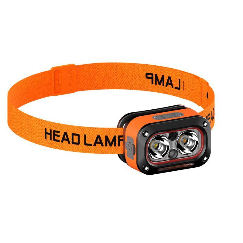 strong light dual light source LED headlamp wave sensor multi function USB charging head mounted work light_voghion.com