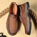 Leather Shoes Large Size Slip-On Lightweight Casual Loafers Men's Style_voghion.com