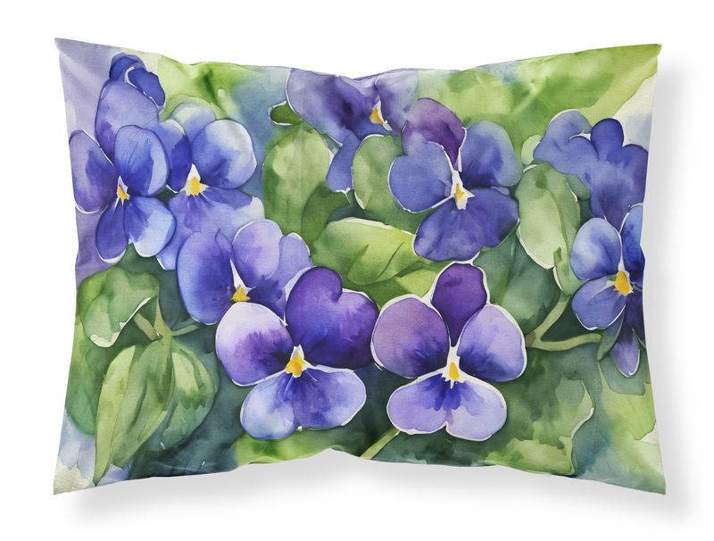 Rhode Island Violets in Watercolor Standard Pillowcase Lightweight Super Soft Easy Care Decorative Artwork Pillowcase, Standard_voghion.com