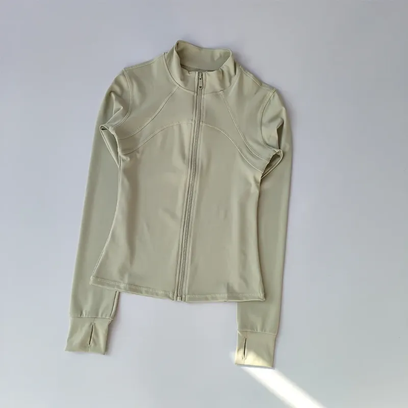 Yoga Suit Women's High-end Standing Collar Long Sleeved Sports Jacket Running Training Fitness Top Windproof Running Suit_voghion.com