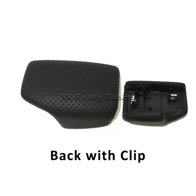 LHD Carbon Fiber Shift Knob Cover auto leather shifter cap for Audi A4 B9 A5 S5 Q5 fy Q7 RS4 RS5 2018 2019 2020 Interior_voghion.com