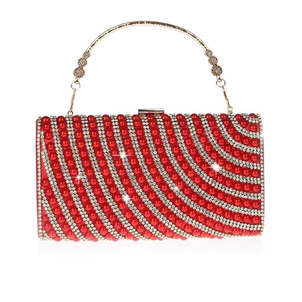 Luxurious And Elegant Heavy Craft Pearl Rhinestone Clutch Socialite Formal Dress Evening Bag Handbag_voghion.com