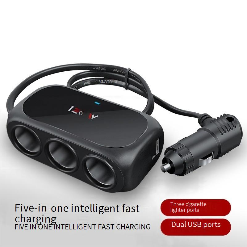 Car Chargers Car Cigarette Lighter 120W With Fuse Car One To Three Cigarette Lighter Mobile Phone Charger Car Cigarette Lighter_voghion.com