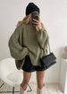 Oversized Casual Sweater Women's Pullover Knit Top - Soft Loose Fit Round Neck Long Sleeve (Custom Colors & Sizes Available)_voghion.com