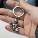 Skull dumbbell fitness keychain stainless steel polished hip hop creative cross-border e-commerce gift keychain_voghion.com