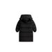 Warme kinderwinterjas met capuchon - lange, comfortabele polyester gewatteerde jas voor jongens en meisjes (100-150 cm, zwart)_voghion.com