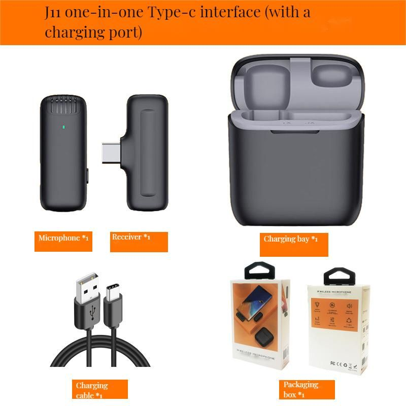 Wireless Lavalier Mini Portable Noise Reduction Audio Video Recording Microphone For Iphone Android With Charging Box_voghion.com