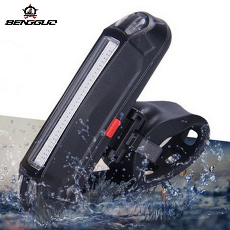 Bicycle single bicycle USB charging warning dual color tail light, mountain road bike front light on equipment_voghion.com