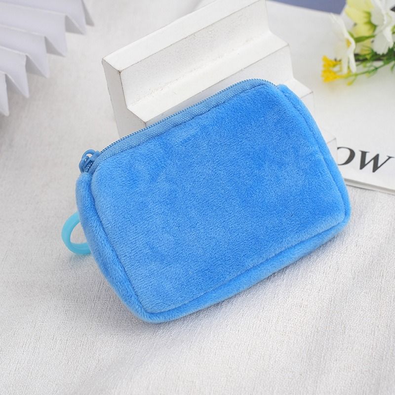 Düz Renk Kare Bozuk Para Kesesi, Peluş Küçük Sırt Çantası, Kulaklıklar, Basit Ve Şirin Bozuk Para Kesesi Ve Sırt Çantası_voghion.com
