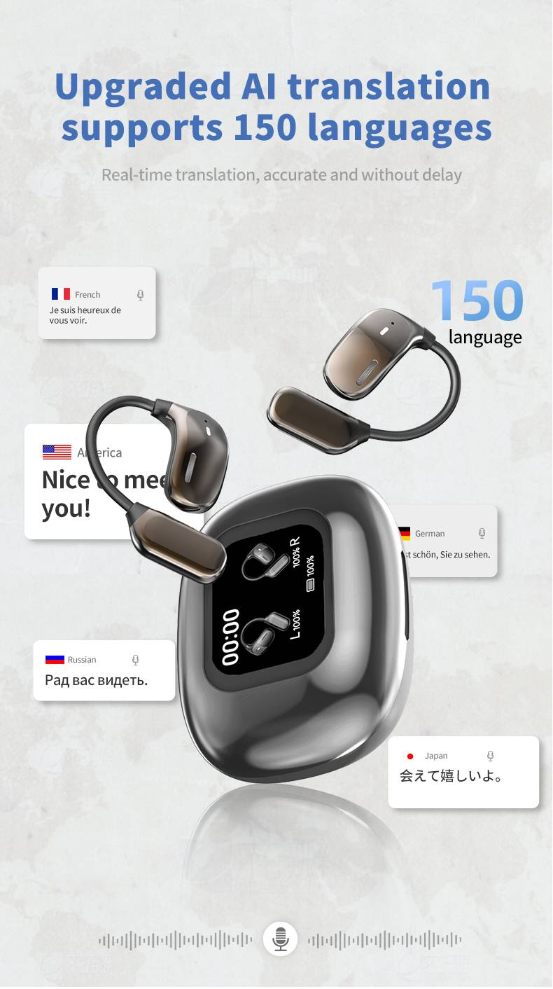 AI-Powered Real-Time Translation Earbuds - Supports 150 Languages_voghion.com