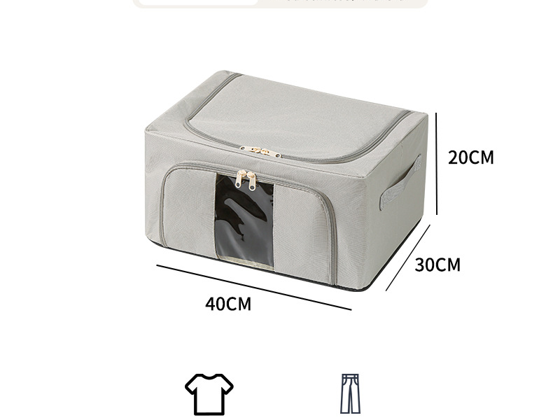 Aufbewahrungsbox für Kleidung, faltbar, wasserdicht, für den Haushalt, Quilt-Aufbewahrungsbox mit großer Kapazität, sichtbare Aufbewahrungsbox für Schlafzimmerkleidung_voghion.com