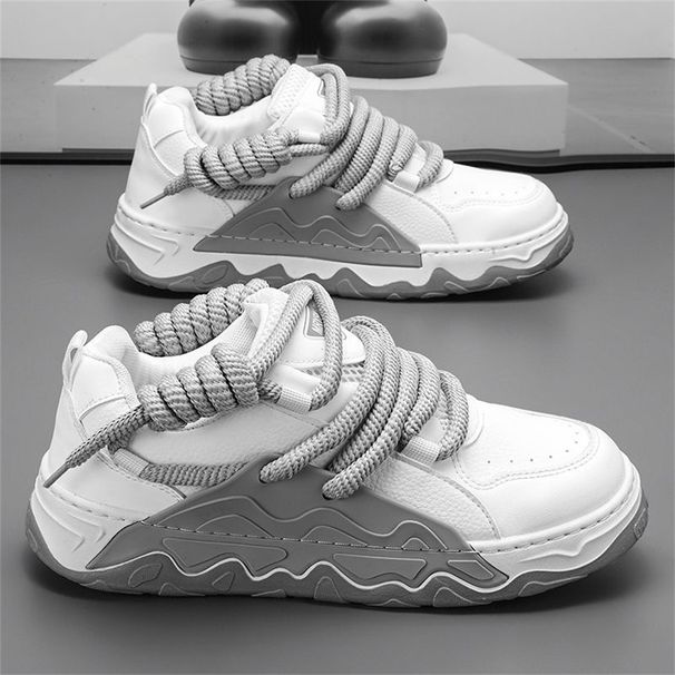 2026 Fashion Sneakers Jogging Shoes Youth/Men Low Top Lace-Up Thick Sole Non-Slip Wear-Resistant Running Shoes_voghion.com