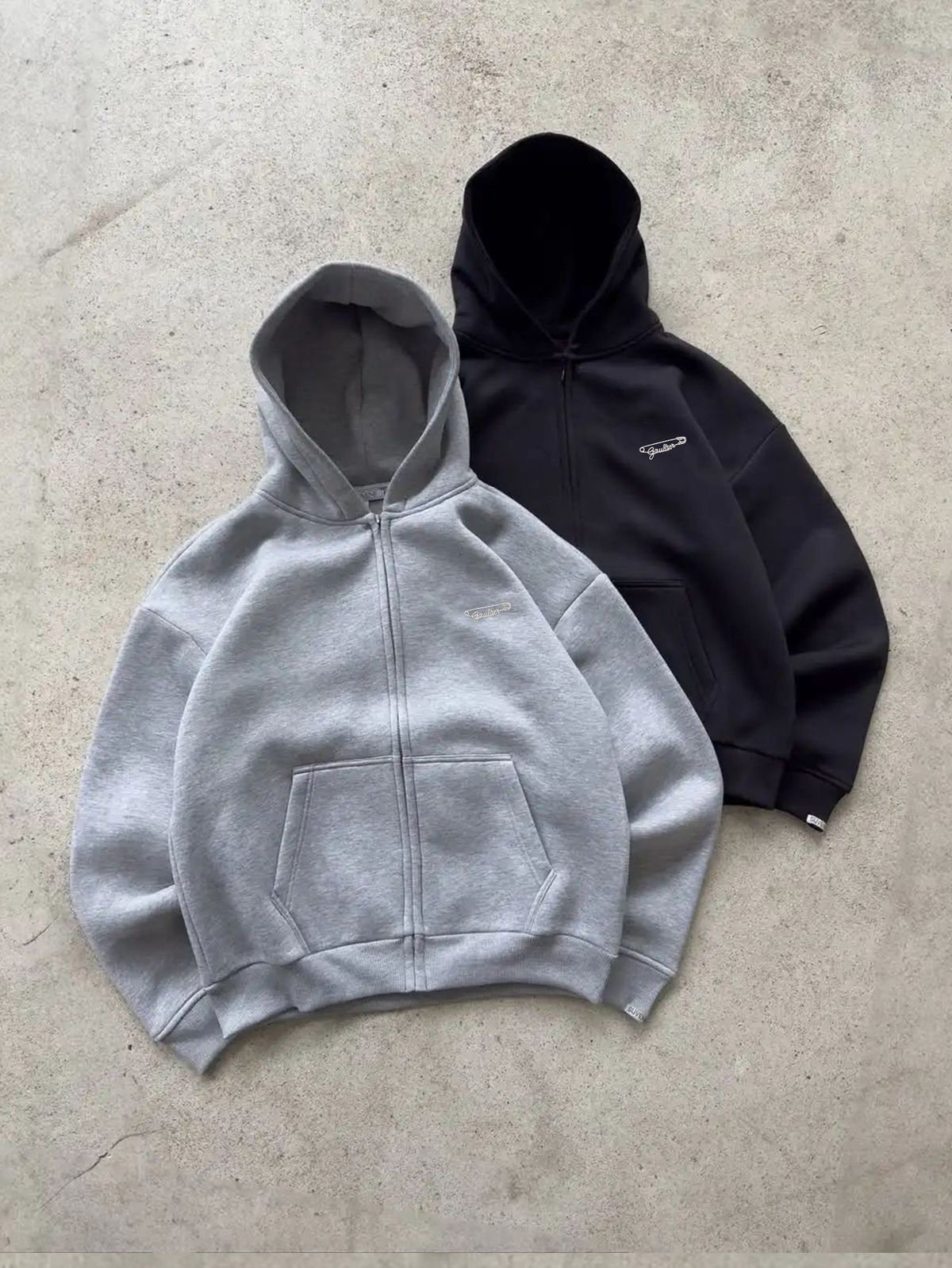 Tuta da uomo con cappuccio e stampa alla moda transfrontaliera con design a spilla, autunno inverno, casual comodo_voghion.com