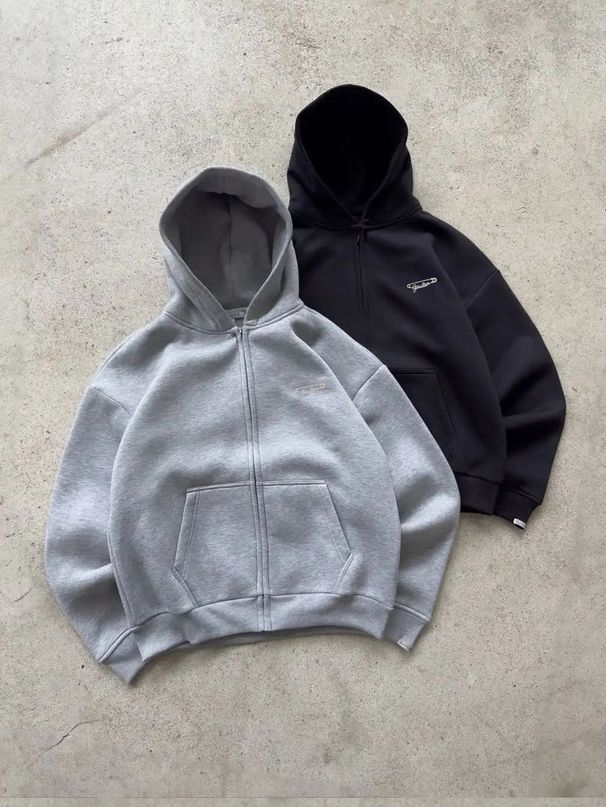 Tuta da uomo con cappuccio e stampa alla moda transfrontaliera con design a spilla, autunno inverno, casual comodo_voghion.com