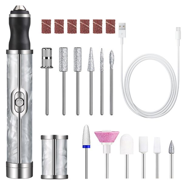 Kabelloses elektrisches Nagelfräser-Set, tragbar, USB-aufladbar, professionelles Nagelfräser-Set für Nagelpflege, Maniküre, Polieren, Formen und Gel-Entfernung_voghion.com