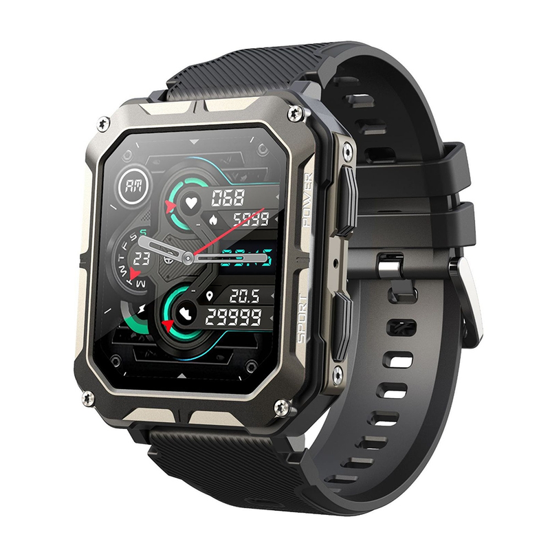 C20 Pro 1.83 Inch IP68 Waterproof Bluetooth Call Three-Proof Smart Sports Watch(Black)_voghion.com