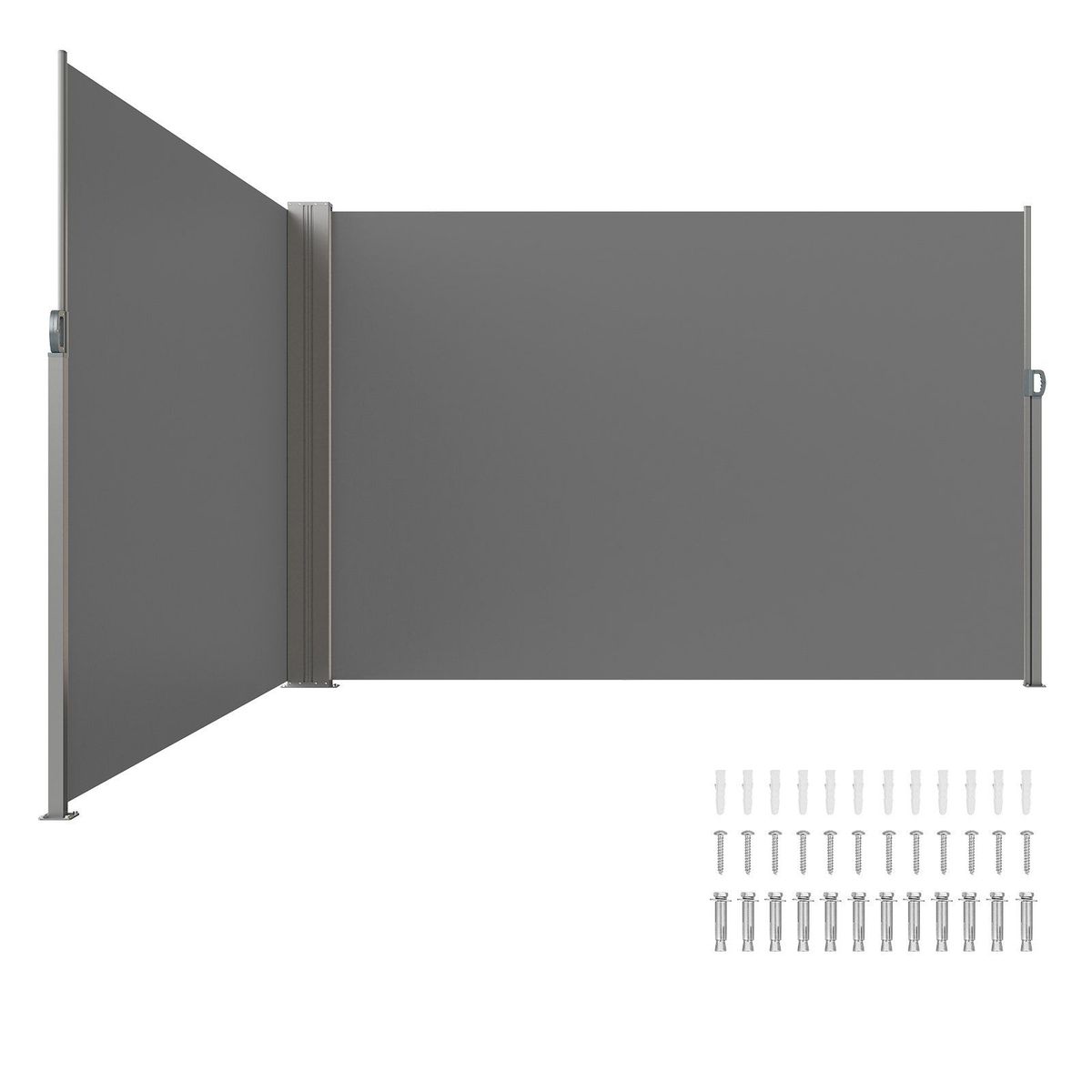 VEVOR Retractable Side Awning, 79''x 236'' Outdoor Privacy Screen, 180g Polyester Water-proof Retractable Patio Screen, UV 30+ Room Divider Wind Screen For Patio, Backyard, Balcony, Gray_voghion.com
