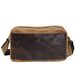 Borsa a tracolla da uomo in tela cerata casual con cuciture, strato superiore in pelle bovina, borsa a tracolla orizzontale per iPad vintage_voghion.com