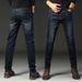 Jeans slim fit pour hommes, pantalons décontractés, personnalisés, grande taille, haute élasticité, résistants à l'usure, en denim noir, vente en gros_voghion.com