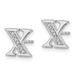 14k White Gold Diamond Initial X Earrings_voghion.com