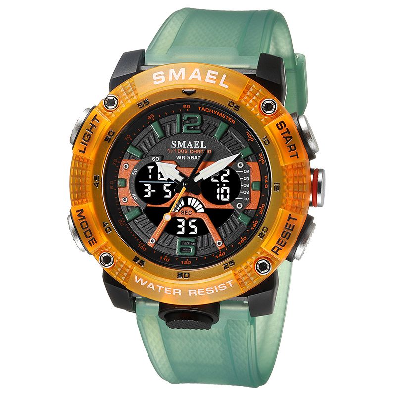 Nieuwe mode mannelijke student sport waterdicht kleur elektronisch horloge buitentraining dubbel display glow-in-the-dark mannelijk horloge_voghion.com