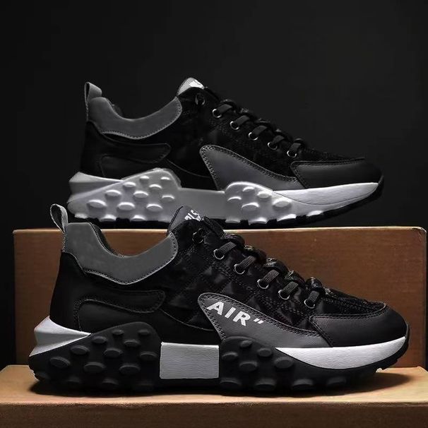 Men’s Shoes Soft Bottom Sneaker Thick Bottom Non-slip Daddy Shoes Trendy Running Shoes Casual Argan Shoes_voghion.com