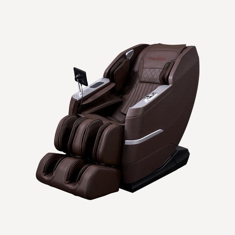 Massage Chair Full Body, Zero Gravity SL-Track Shiatsu Massage Recliner Chair With Body Scan, Airbags, Foot Rollers, Deep Yoga Stretch, Heating (Brown)_voghion.com