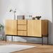 Credenza 140x75cm Mit 2 Türen, 3 Schubladen, Metallbeinen, TV-Schrank_voghion.com