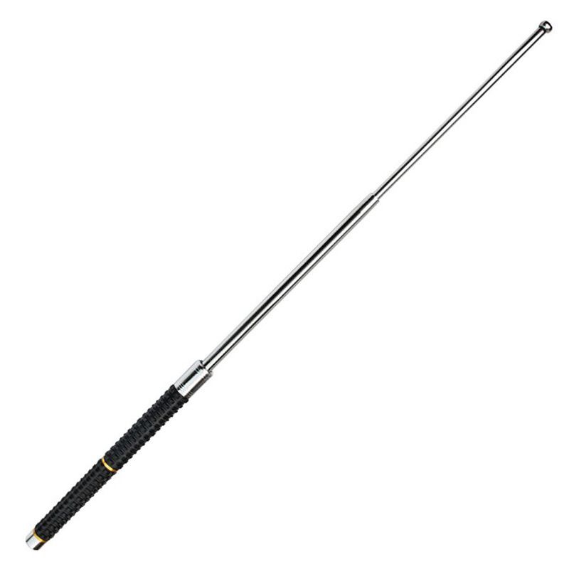 Bastone da trekking rigido e robusto, rompi-vetro a tre sezioni, auto per il fitness e gli sport all'aria aperta, Hummer 80 cm con testa grande_voghion.com