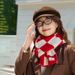 2025 New Korean Style Winter Fashion Versatile High-End Knitted Large Checkerboard Scarf For Women Warm Neck Warmer_voghion.com