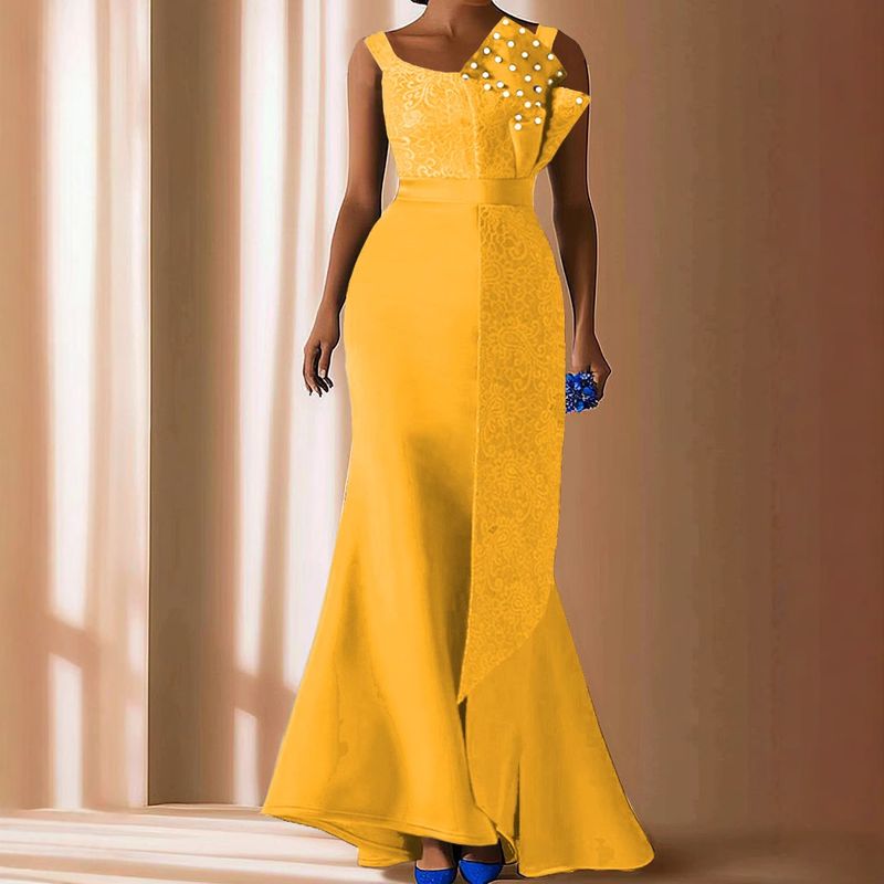 Robe de soirée perlée pour femme_voghion.com